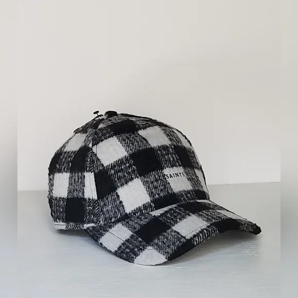 All Saints Flannel Check Baseball Cap - Picture 3 of 11